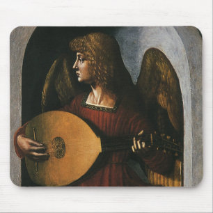 Leonardo da Vinci"s Ein Engel in Rot mit Lute Mousepad