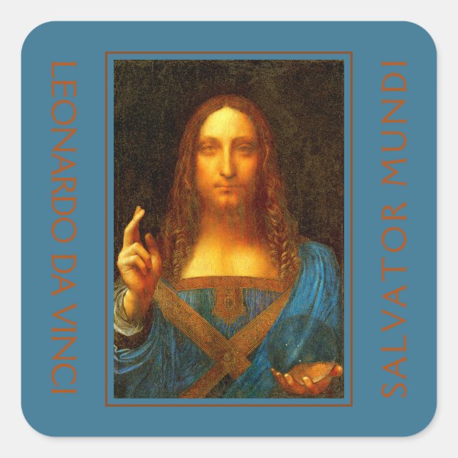 LEONARDO DA VINCI SALVATOR MUNDI Square Sticker (Vorderseite)