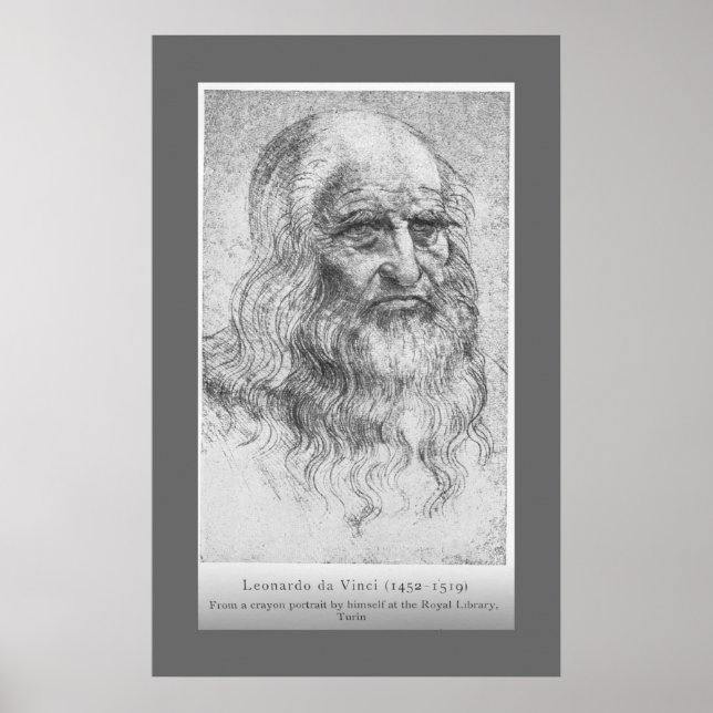 Leonardo Da Vinci - Selbstportrait Poster (Vorne)
