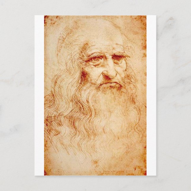 Leonardo Da Vinci Selbstporträt ca. 1510-1515 Postkarte (Vorderseite)