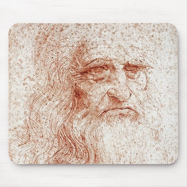 Leonardo da Vinci Selbstporträt Mauspad (Vorne)