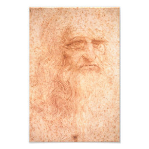 Leonardo da Vinci-Selbstporträt-Rot-Kreide Fotodruck