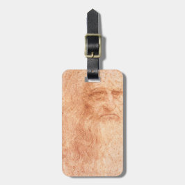 Leonardo da Vinci-Selbstporträt-Rot-Kreide Gepäckanhänger
