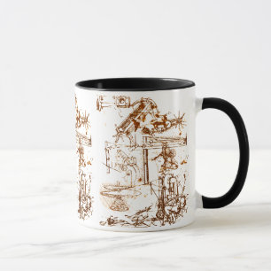 Leonardo da Vinci skizzierte Kaffee-Tasse Tasse