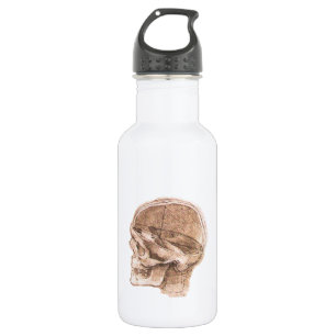 Leonardo da Vinci Skull Anatomie Kunst Edelstahlflasche
