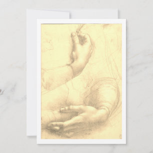 Leonardo da Vinci, Studium der Hände einer Frau Feiertagskarte