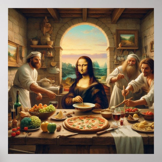 Leonardo Da Vinci unterhält einige Freunde Poster (Vorne)