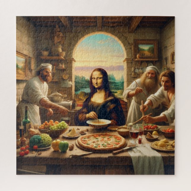 Leonardo Da Vinci unterhält einige Freunde Puzzle (Vertikal)