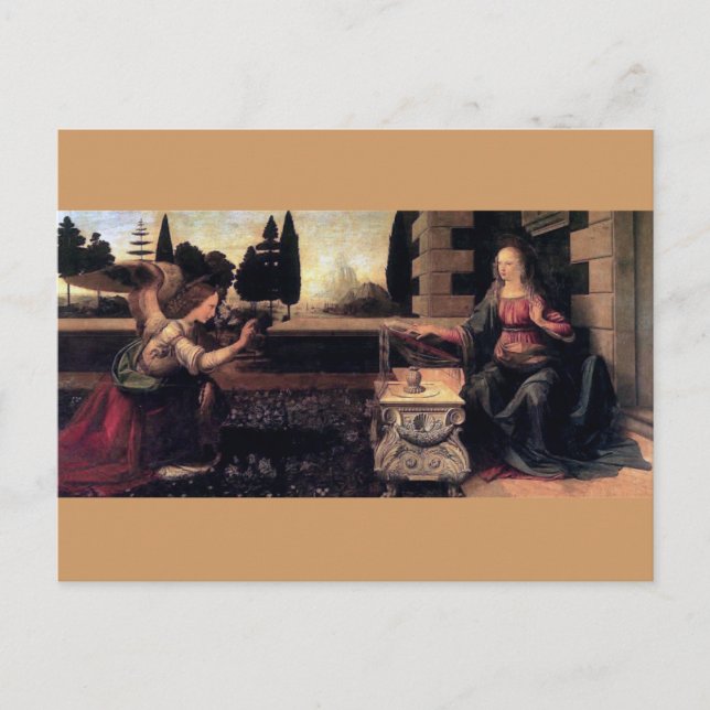 Leonardo Da Vinci Verkündigung Postkarte (Vorderseite)