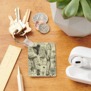 Leonardo da Vinci Vintage menschliche Anatomie Lar Schlüsselanhänger