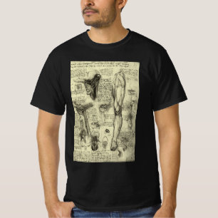 Leonardo da Vinci Vintage menschliche Anatomie Lar T-Shirt
