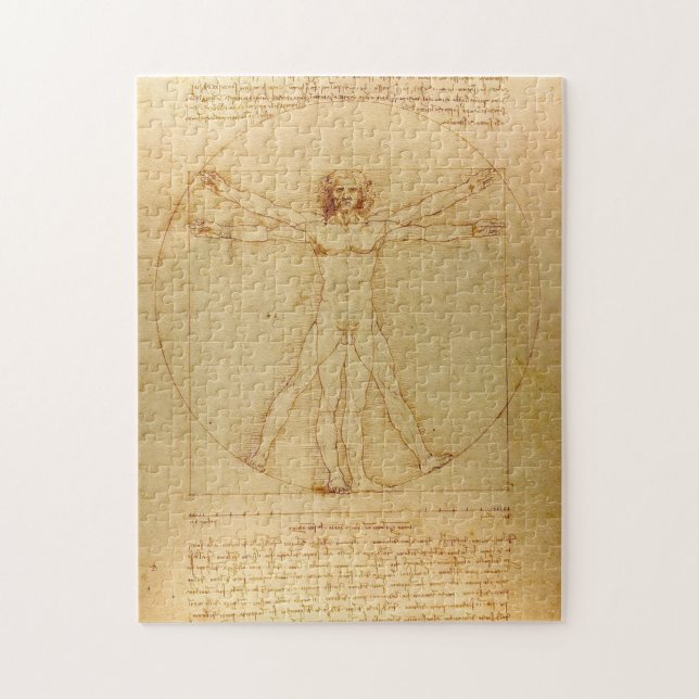 Leonardo Da Vinci, Vitruvian Man, Goldener Schnitt Puzzle (Vertikal)