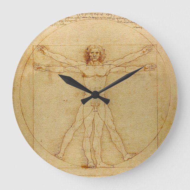 Leonardo da Vinci , Vitruvian Man Große Wanduhr (Vorderseite)