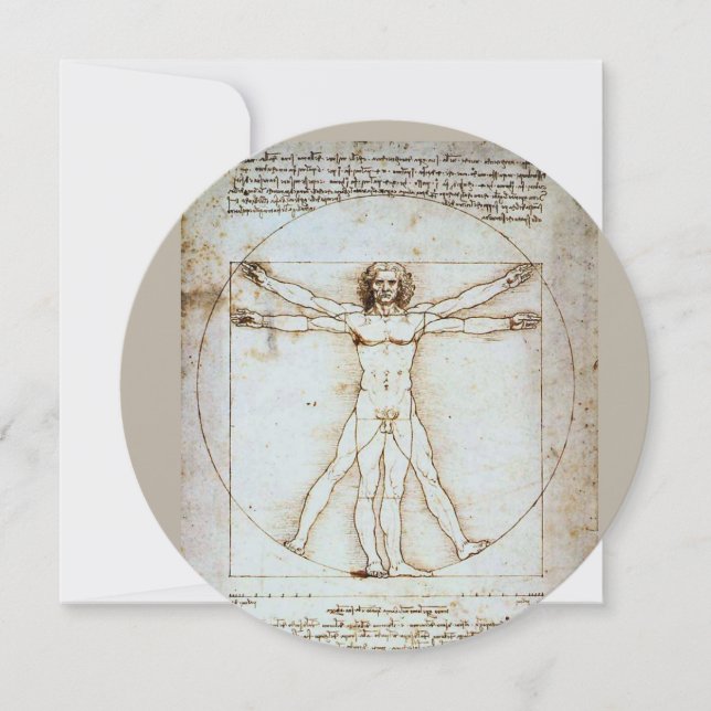 LEONARDO DA VINCI ... VITRUVIAN MAN HI-DEF CARD EINLADUNG (Vorderseite)