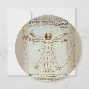 LEONARDO DA VINCI ... VITRUVIAN MAN HI-DEF CARD EINLADUNG