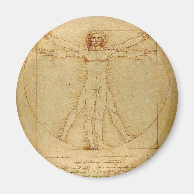 Leonardo Da Vinci - Vitruvian Man Painting Magnet (Vorne)