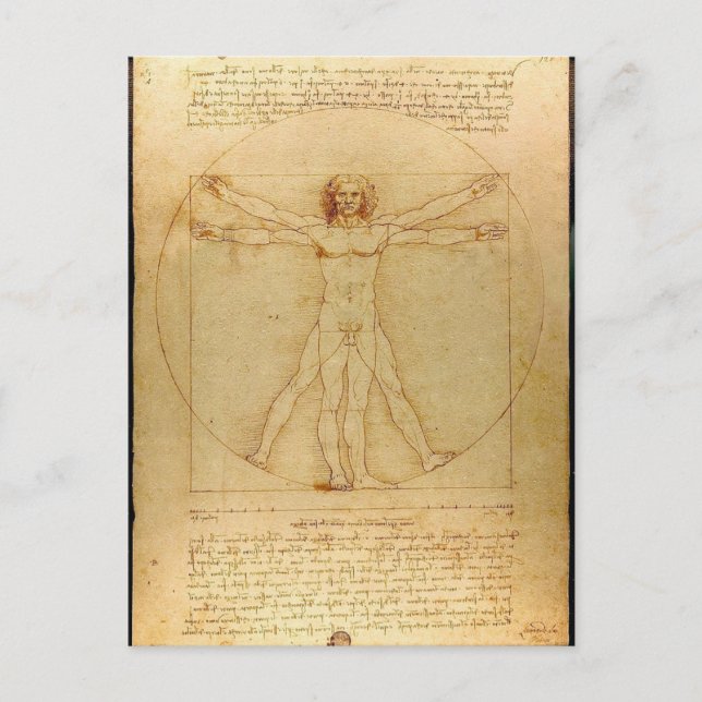Leonardo Da Vinci - Vitruvian Man Painting Postkarte (Vorderseite)