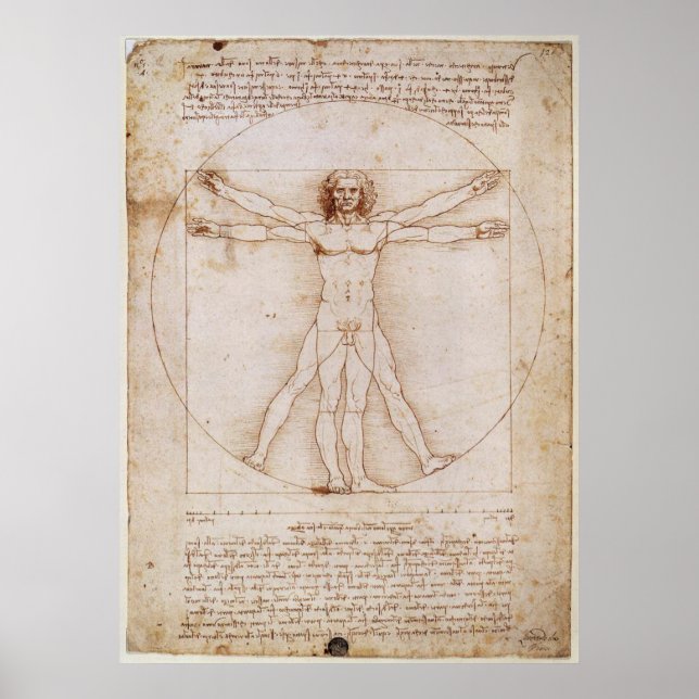 Leonardo da Vinci Vitruvian Man Poster (Vorne)