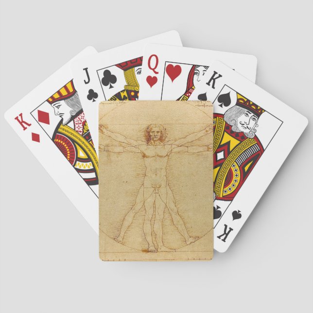Leonardo da Vinci , Vitruvian Man Spielkarten (Rückseite)