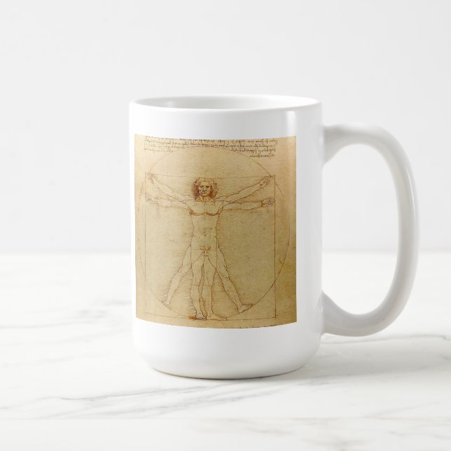 Leonardo da Vinci , Vitruvian Man Tasse (Rechts)