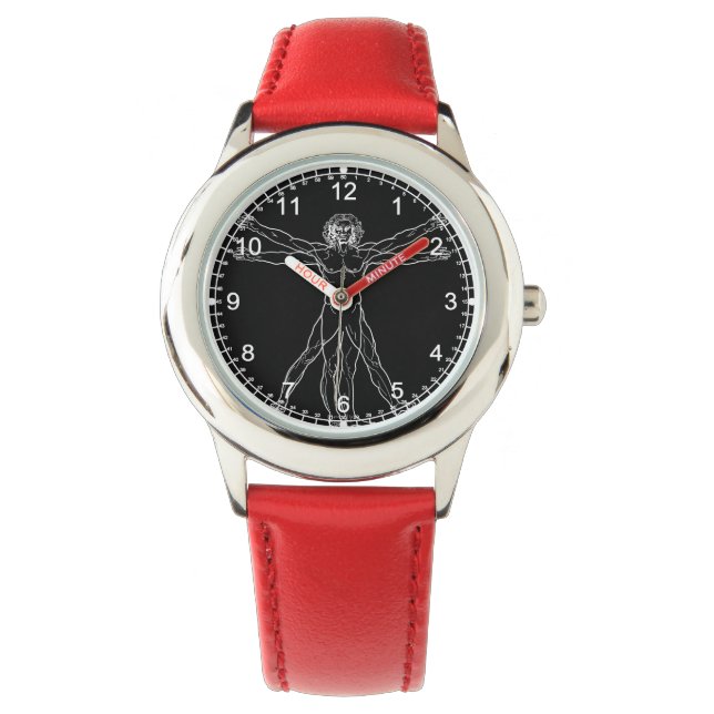 Leonardo da+Vinci Vitruvian+Man Uhr (Vorderseite)
