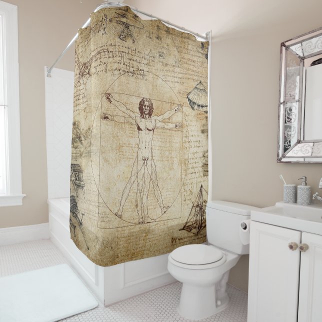 Leonardo Da Vinci Vitruvian Mannschaft Duschvorhang (Beispiel)