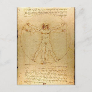 Leonardo Da Vinci - Vitruvianischer Mensch Gemälde Postkarte