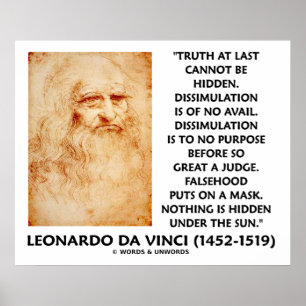 Leonardo da Vinci Wahrheit kann nicht versteckt we Poster