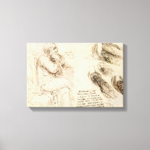 Leonardo da Vincis Alte-Mann-und-Wasser-Skizze Leinwanddruck