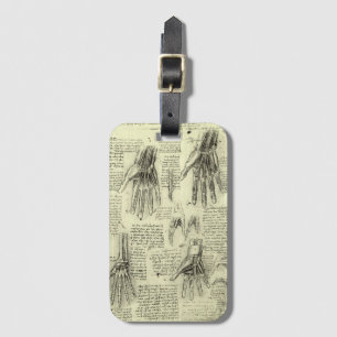 Leonardo da Vincis Anatomie der menschlichen Hand Gepäckanhänger