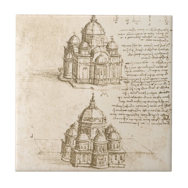 Leonardo da Vincis Architektonische Kathedrale Stu Fliese (Vorderseite)