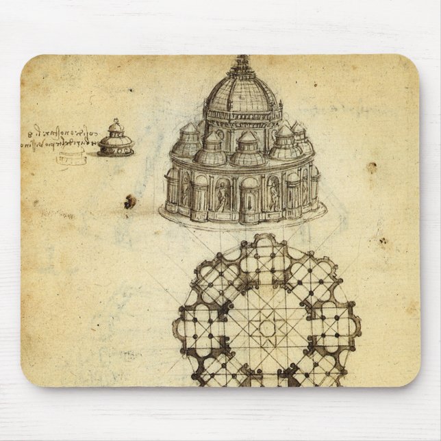 Leonardo da Vincis Architektonische Kathedrale Stu Mousepad (Vorne)