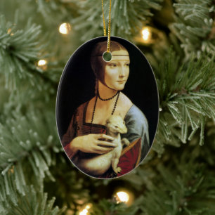 Leonardo da Vincis Dame mit dem Hermelin Keramik Ornament
