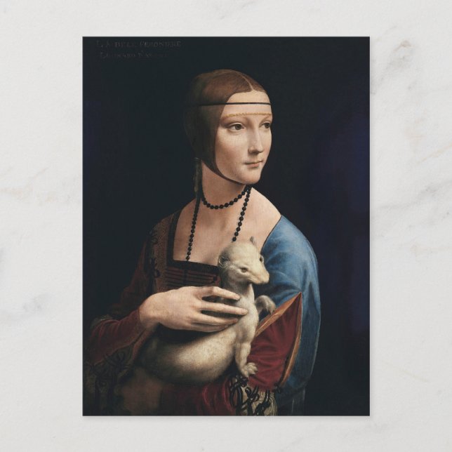 Leonardo da Vincis Dame mit Hermelin  Postkarte (Vorderseite)