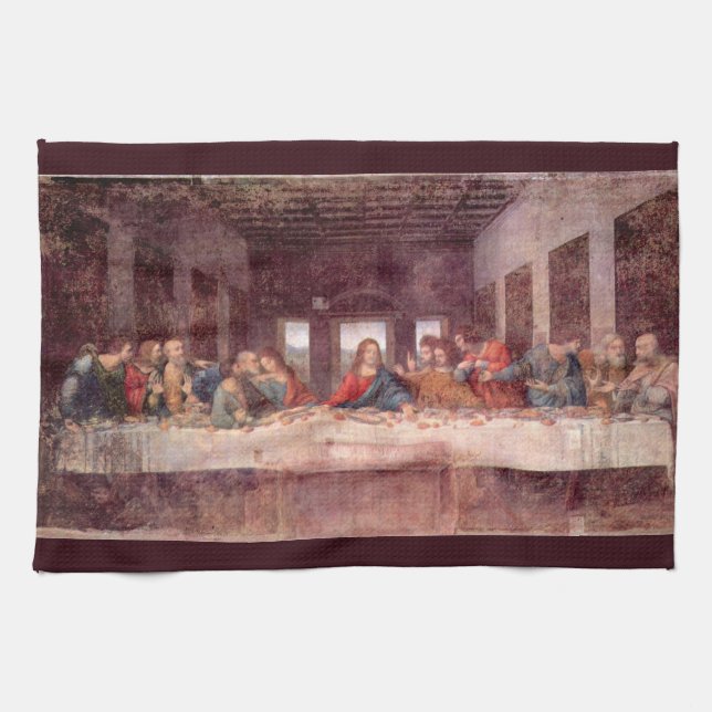 Leonardo da Vincis Das letzte Abendessen Geschirrtuch (Horizontal)
