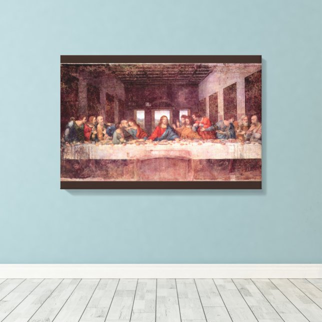 Leonardo da Vincis Das letzte Abendessen Leinwanddruck (Insitu (Holzboden))