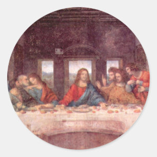 Leonardo da Vincis Das letzte Abendmahl Runder Aufkleber