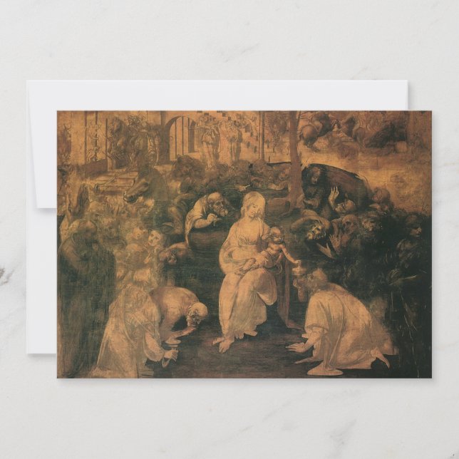 Leonardo da Vincis Die Verehrung der Magi Einladung (Vorderseite)