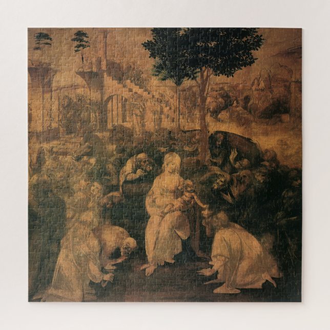 Leonardo da Vincis Die Verehrung der Magi Puzzle (Vertikal)
