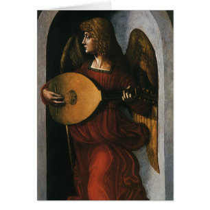 Leonardo da Vincis Ein Engel in Rot mit einer Laut