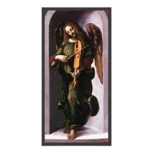 Leonardo da Vincis Engel in Grün mit einer Vielle Fotodruck