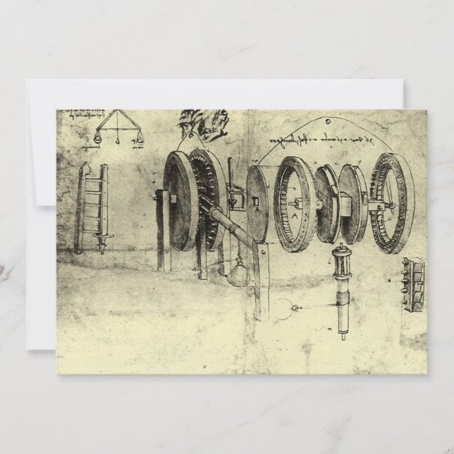 Leonardo da Vincis Engineering Sketch eines Rades (Vorderseite)