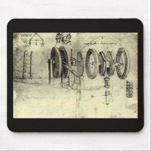 Leonardo da Vincis Engineering Sketch eines Rades Mousepad