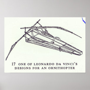 Leonardo da Vincis Entwürfe für einen Ornithopter Poster