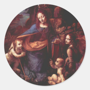 Leonardo da Vincis Felsgrottenmadonna Runder Aufkleber