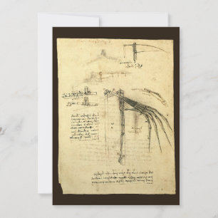 Leonardo da Vincis Flügel auf der Skizze der Flugm