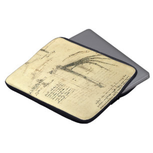 Leonardo da Vincis Flügel auf der Skizze einer Flu Laptopschutzhülle