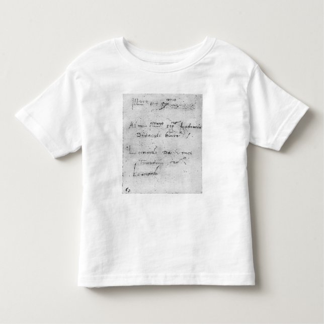 Leonardo da Vincis Handschrift Kleinkind T-shirt (Vorderseite)