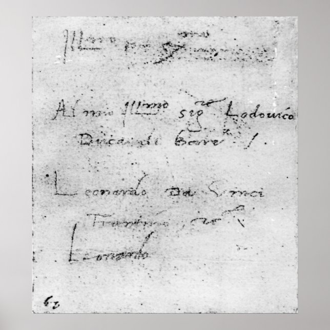Leonardo da Vincis Handschrift Poster (Vorne)