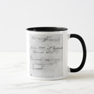 Leonardo da Vincis Handschrift Tasse